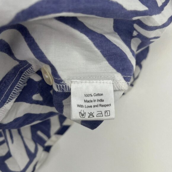 La Plage NWT Womens S Blue Leaf Maxi Shirt Dress - Picture 13 of 15